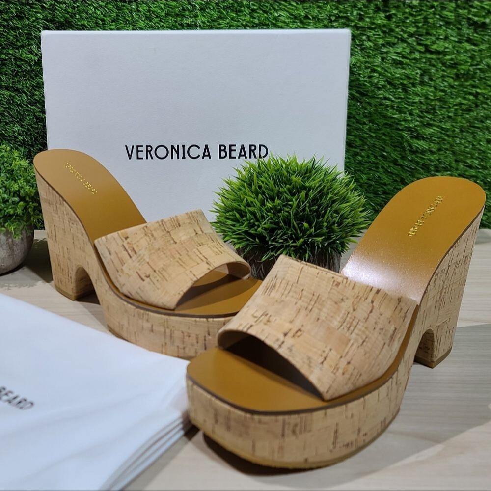 Veronica Beard Paulita Sandals - Natural Cork US W 9.5 Medium NEW